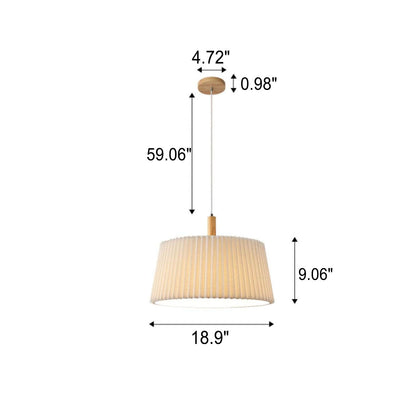 Nordic Minimalist Solid Color Solid Wood Fabric 1-Light Pendant Light