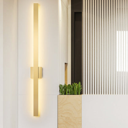 مصباح حائط LED من الأكريليك والحديد بتصميم شريطي طويل بتصميم عصري بسيط لغرفة المعيشة 