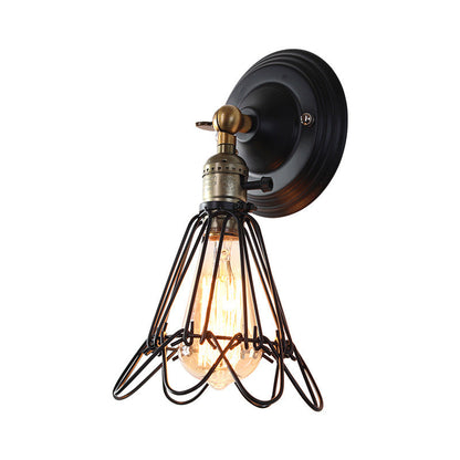 Contemporary Retro Iron Bracket Shade 1-Light Wall Sconce Lamp For Dining Room