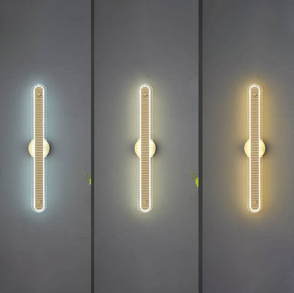 مصباح حائط LED زجاجي نحاسي طويل فاخر عصري 