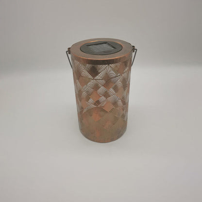 Solar Retro Iron Cylinder Outdoor LED Decorative Light