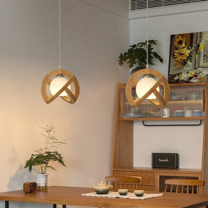 Japanese Wabi-sabi Log 1-Light Pendant Light