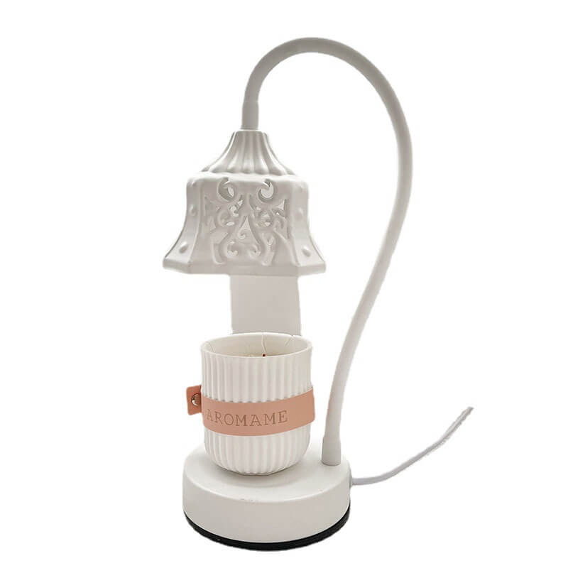 European Style Hollow Round Design Metal 1-Light Melting Wax Table Lamp