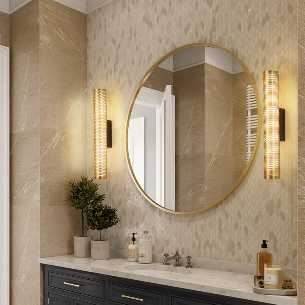 Modern Luxury Vanity  Grid Column Hardware Acrylic LED Wall Sconce Lamp