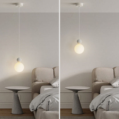 Contemporary Nordic PE Globe Ball Iron 1-Light Pendant Light For Bedroom