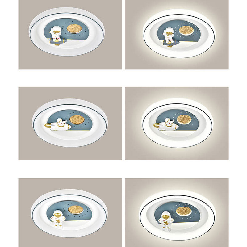 Childlike Eye Protection Cartoon Space Villain LED Flush Mount Light