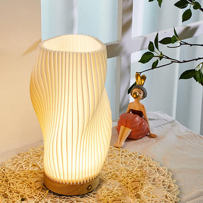 Nordic Creative Geometry 3D Printed Wood Base 1-Light Table Lamp