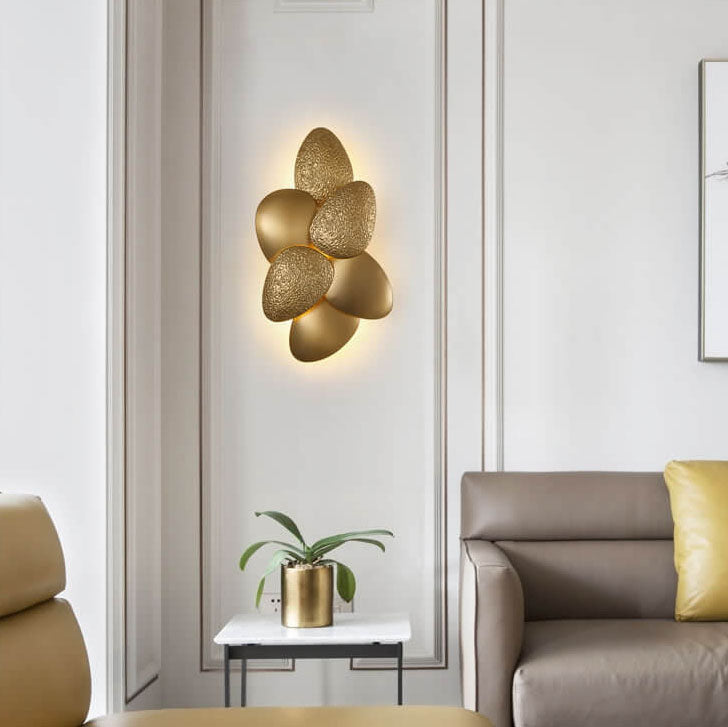 Modern Luxury Gold Stainless Steel Pebble 3/6 Light Wall Sconce Lamp