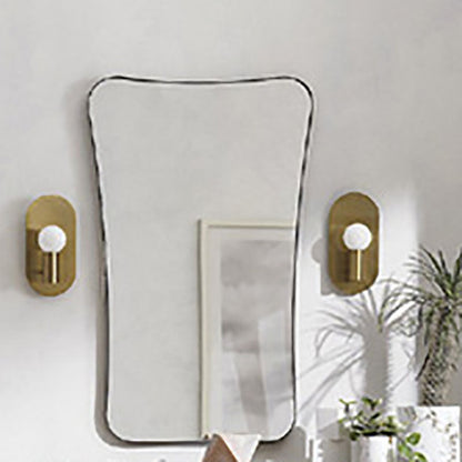 Contemporary Nordic Brass Oval Ball 1-Light Wall Sconce Lamp For Bedroom