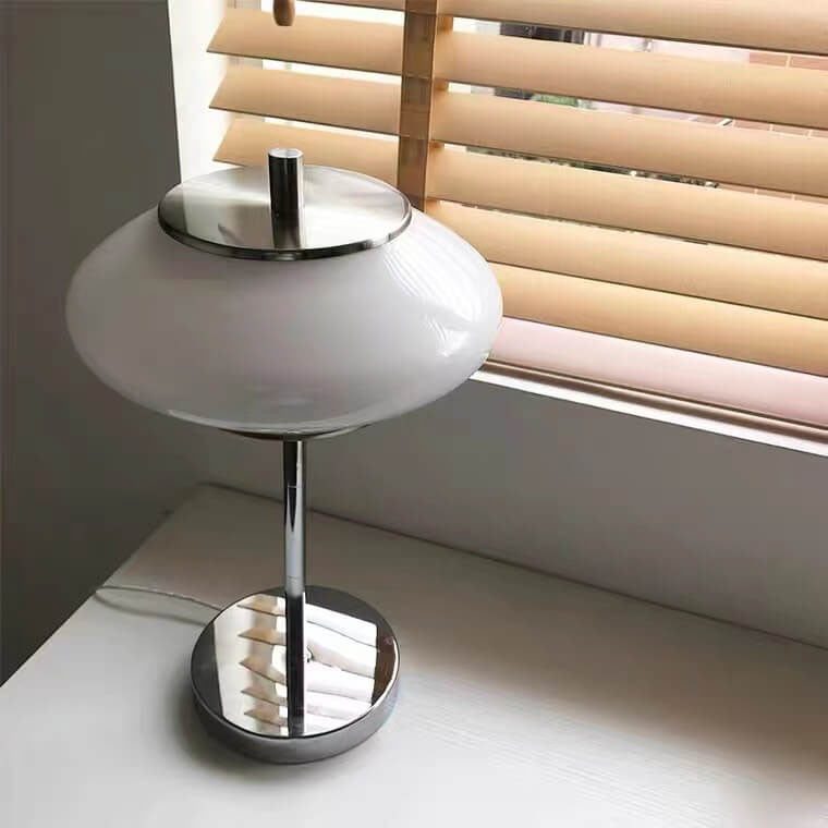 Industrial Glass Medieval UFO Shaped LED Table Lamp