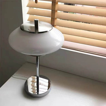 Industrial Glass Medieval UFO Shaped LED Table Lamp