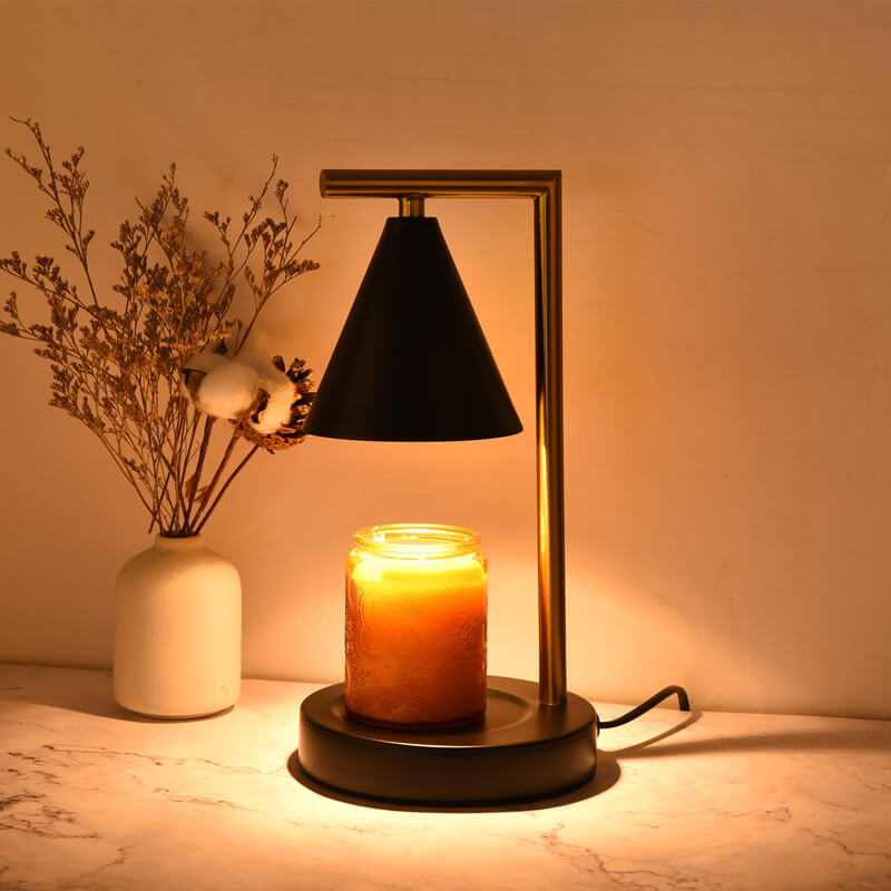 Simple Cone Shade Right Angle Arm 1-Light Melting Wax Table Lamp