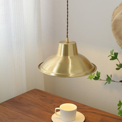 Japanese Minimalist Brass 1-Light Pendant Light