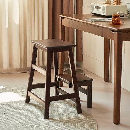 Moderner minimalistischer rechteckiger Barhocker aus Holz mit Fußstütze, ohne Rückenlehne und Armlehnen für das Esszimmer 