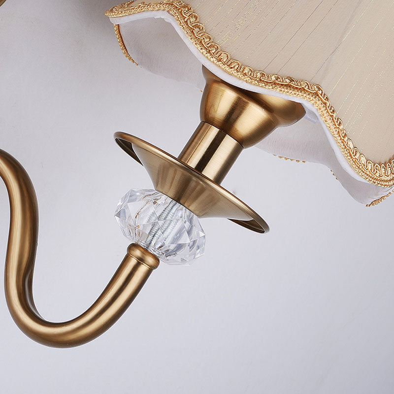 Modern Luxury Hardware Fabric 1/2-Light Wall Sconce Lamp For Living Room