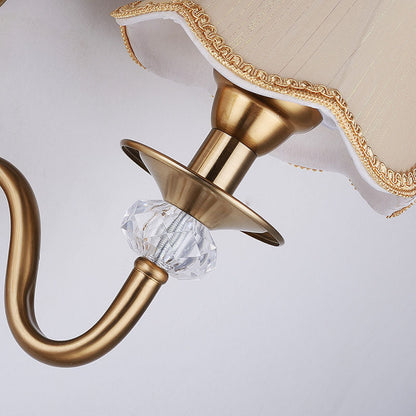 Modern Luxury Hardware Fabric 1/2-Light Wall Sconce Lamp For Living Room