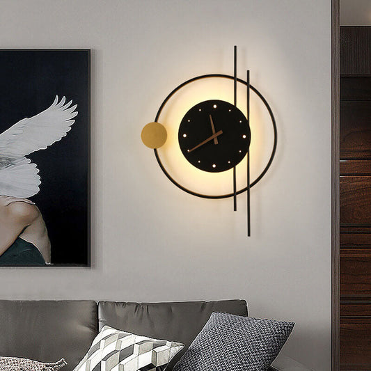 مصباح حائط LED بتصميم ساعة حديدية إبداعية حديثة من نورديك 