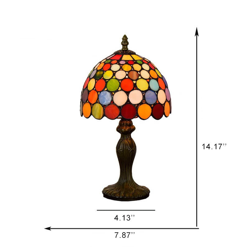 European Style Tiffany Stained Dot Glass 1-Light Table Lamp