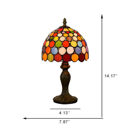 European Style Tiffany Stained Dot Glass 1-Light Table Lamp