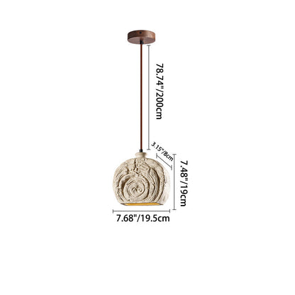 Contemporary Industrial Round Snail Shell Shape Cement 1-Light Pendant Light For Living Room