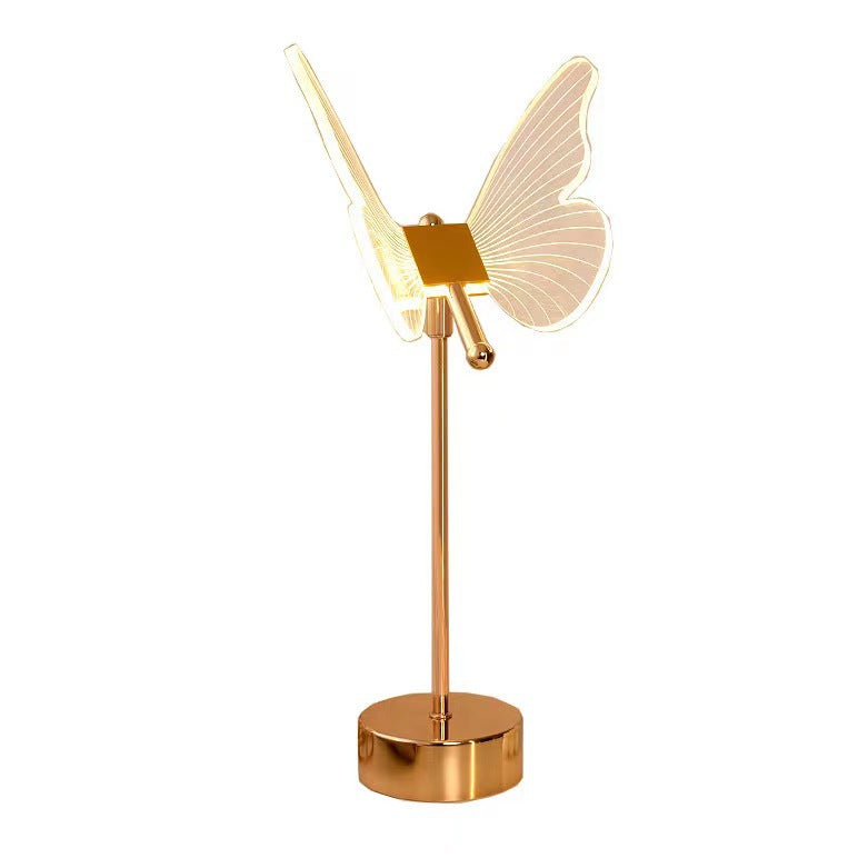 Nordic Light Luxury Acrylic Flower Butterfly Gold LED Table Lamp