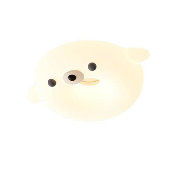Adorable Cream Style Cartoon Seal LED Kids Flush Mount Ceiling Light