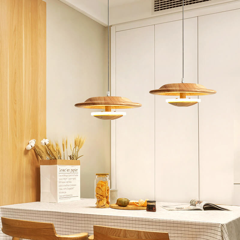 مصباح LED معلق بتصميم فطر خشبي إسكندنافي إبداعي 