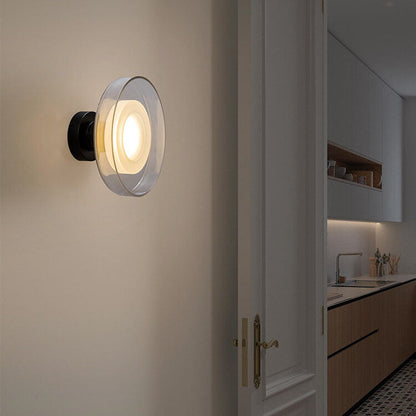 Nordic Vintage Round Hardware Glass LED Wall Sconce Lamp