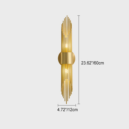 Modern Minimalist Cylindrical Copper Acrylic 2-Light Wall Sconce Lamp For Bedroom
