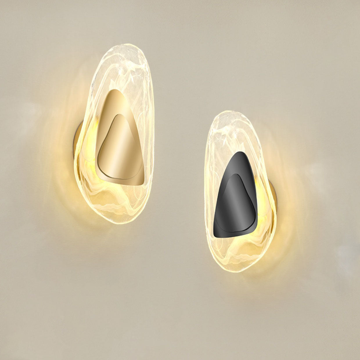 Contemporary Creative Irregular Oval Iron Crystal LED Wall Sconce Lamp For Bedroom