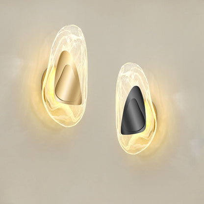 Contemporary Creative Irregular Oval Iron Crystal LED Wall Sconce Lamp For Bedroom