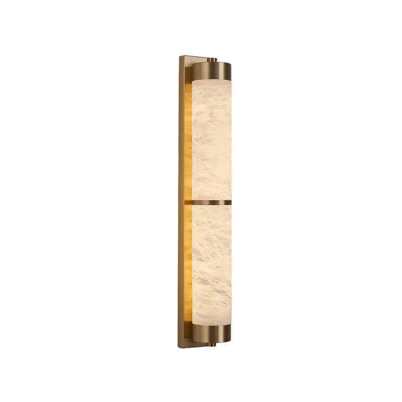 Modern Light Luxury Full Copper Marble Column LED Wall Sconce Lamp