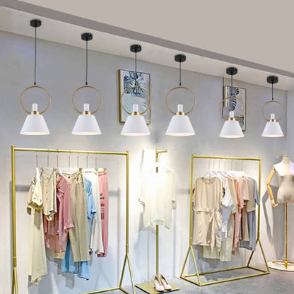Modern Minimalist Circular Iron Aluminum 1-Light Pendant Light