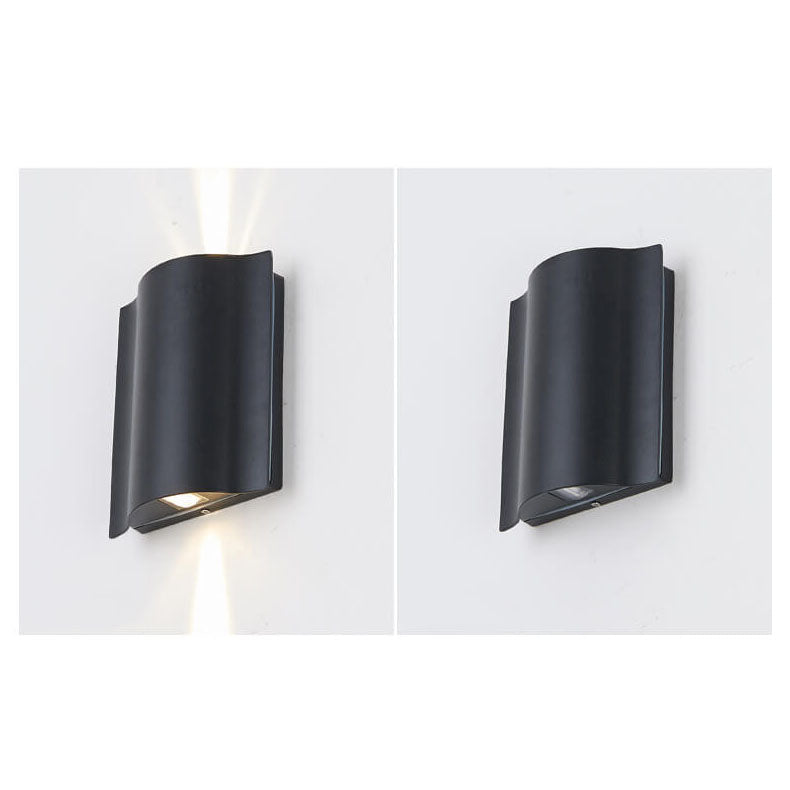 Modern Wave Aluminum Waterproof LED Outdoor Wall Sconce Lamp