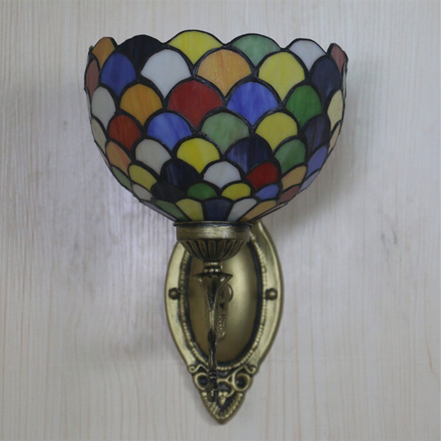 Tiffany Stained Dot Glass 1-Light Wall Sconce Lamp