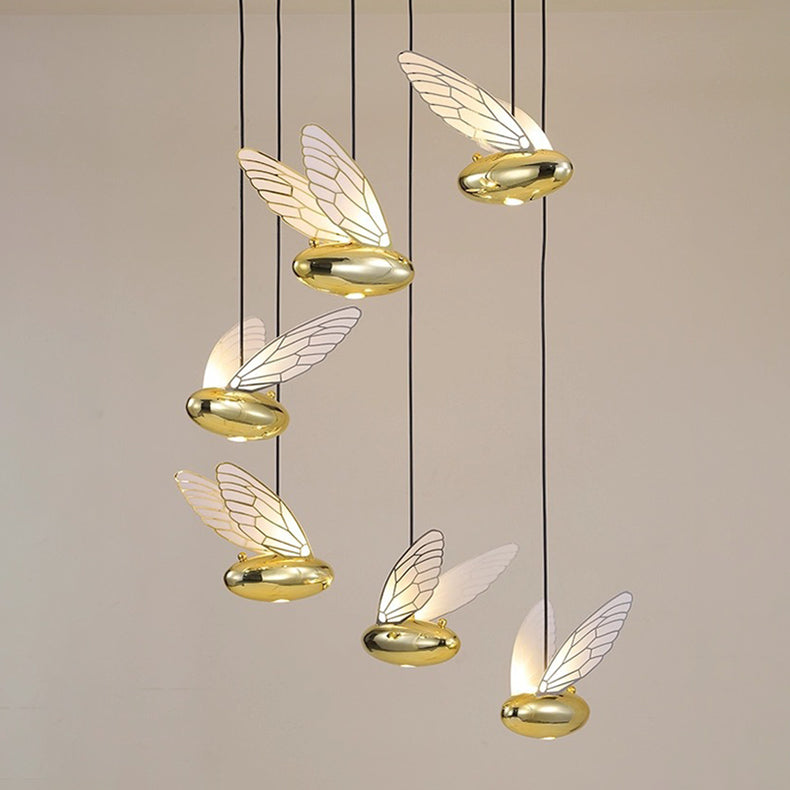 Contemporary Luxury Acrylic Resin Bee Shape LED Pendant Light For Living Room
