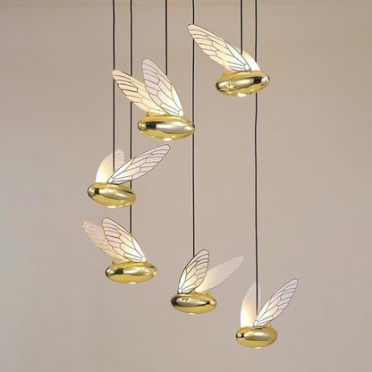 Contemporary Luxury Acrylic Resin Bee Shape LED Pendant Light For Living Room