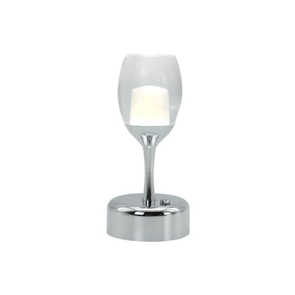 Vintage Wine Glass Chrome USB LED Night Light Table Lamp