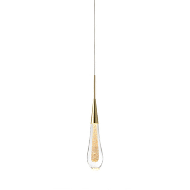 Modern Simplicity Iron Aluminum Crystal Drop Meteor Shower LED Pendant Light For Dining Room