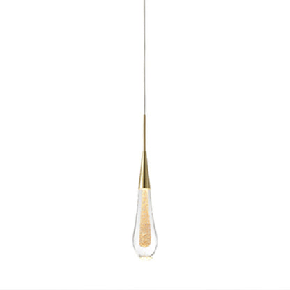 Modern Simplicity Iron Aluminum Crystal Drop Meteor Shower LED Pendant Light For Dining Room