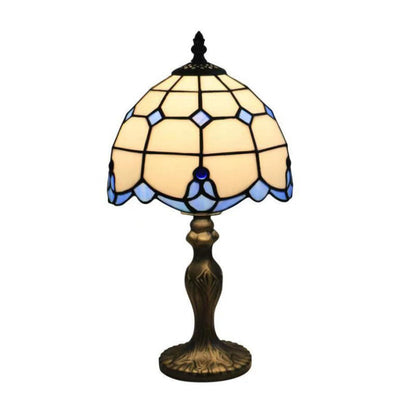Traditional Tiffany Resin Glass Umbrella Shape 1-Light Table Lamp For Bedroom