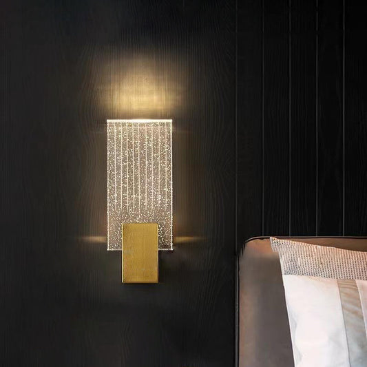 مصباح حائط LED كريستالي مربع الشكل بتصميم عصري بسيط لغرفة المعيشة