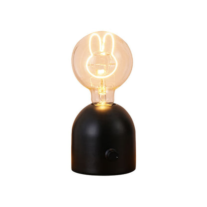 Modern Art Deco Round Glass Wood LED Table Lamp For Bedroom