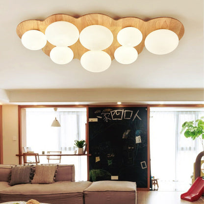 Scandinavian Modern Cloud Log Glass 4/5/8 Light Flush Mount Ceiling Light