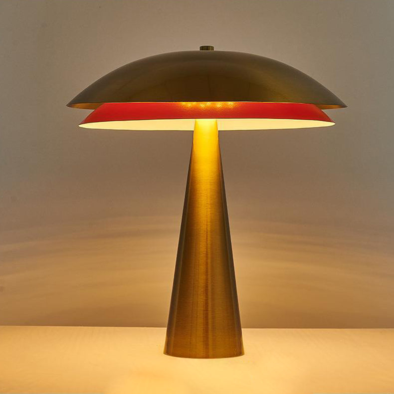 Contemporary Simplicity Iron Mushroom Shape 2-Light Table Lamp For Home Office