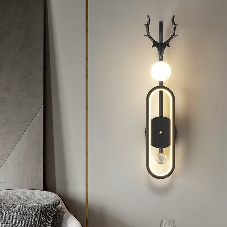 مصباح حائط LED دائري فاخر من Nordic Light بتصميم قرون الغزال 