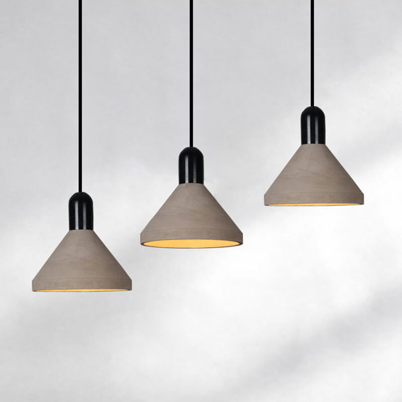 Industrial Style Solid Wood Cement 1-Light Pendant Light