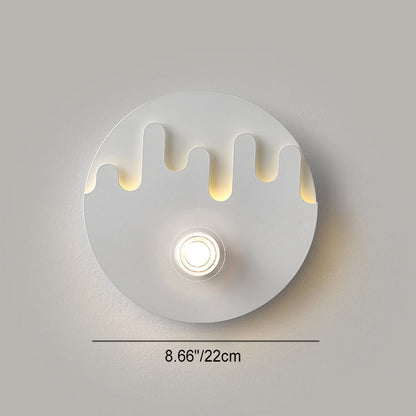 Modern Minimalist Cream Round Love Wave Iron Acrylic LED Wall Sconce Lamp For Bedroom