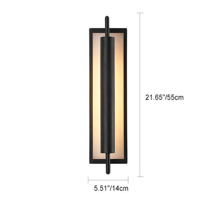 Modern Minimalist Rectangular Iron Acrylic 1-Light Wall Sconce Lamp For Bedroom