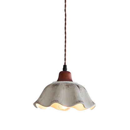 Modern Vintage Ceramic Solid Wood 1-Light Pendant Light